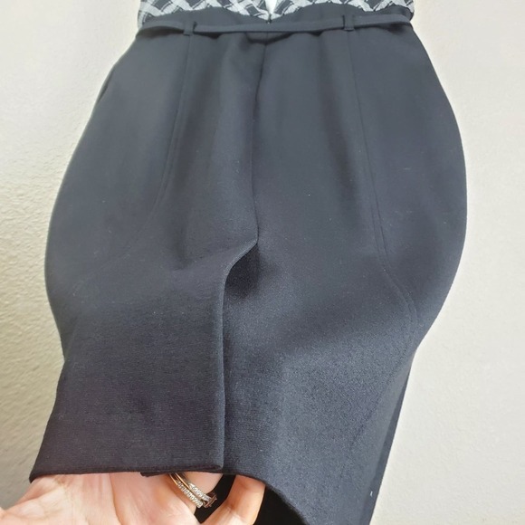 INC Silk Ruffled Halter Neckline Belted Mini Pencil Black Women Dress Size 10 - Picture 9 of 9